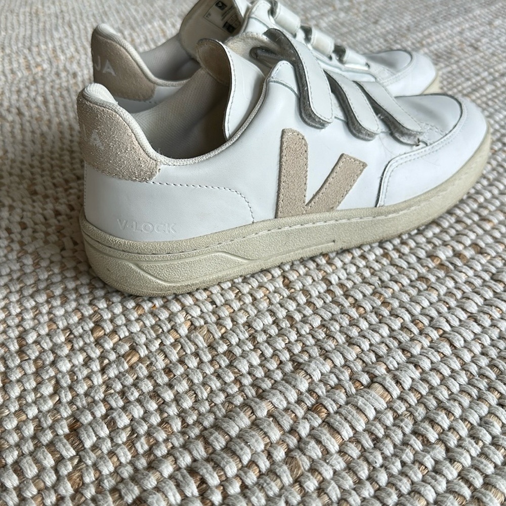 Veja White and Beige Sneakers